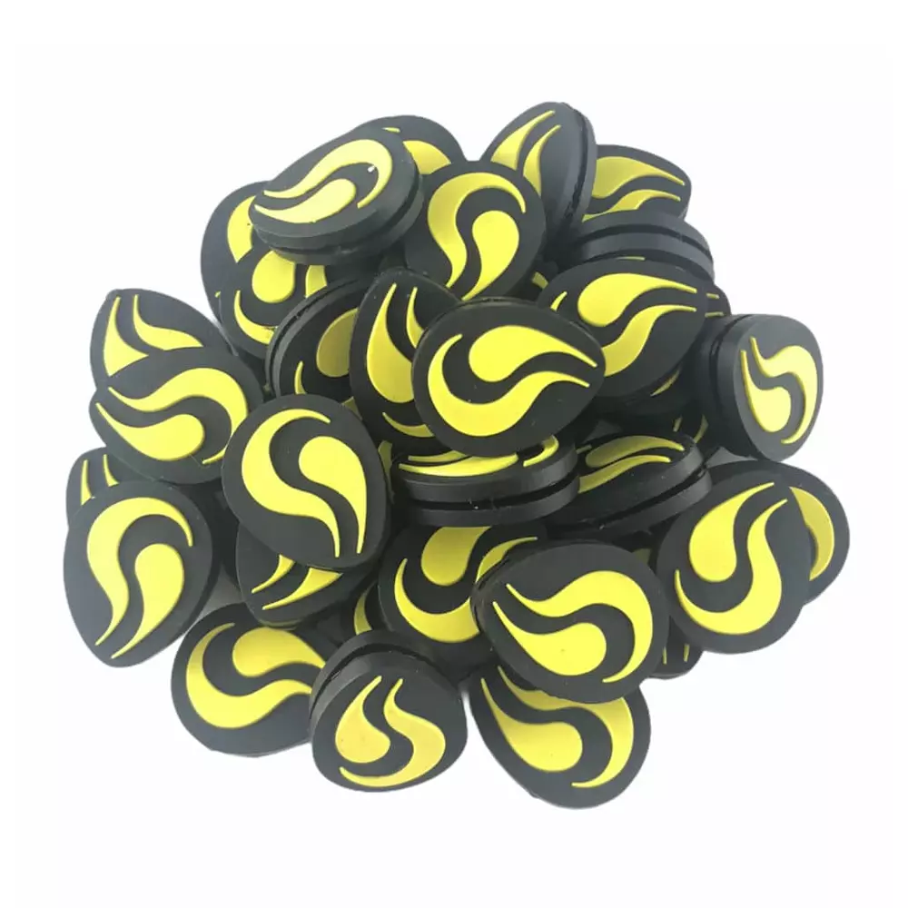 String Project Damper / Antivibrador - Negro con Llama Amarilla